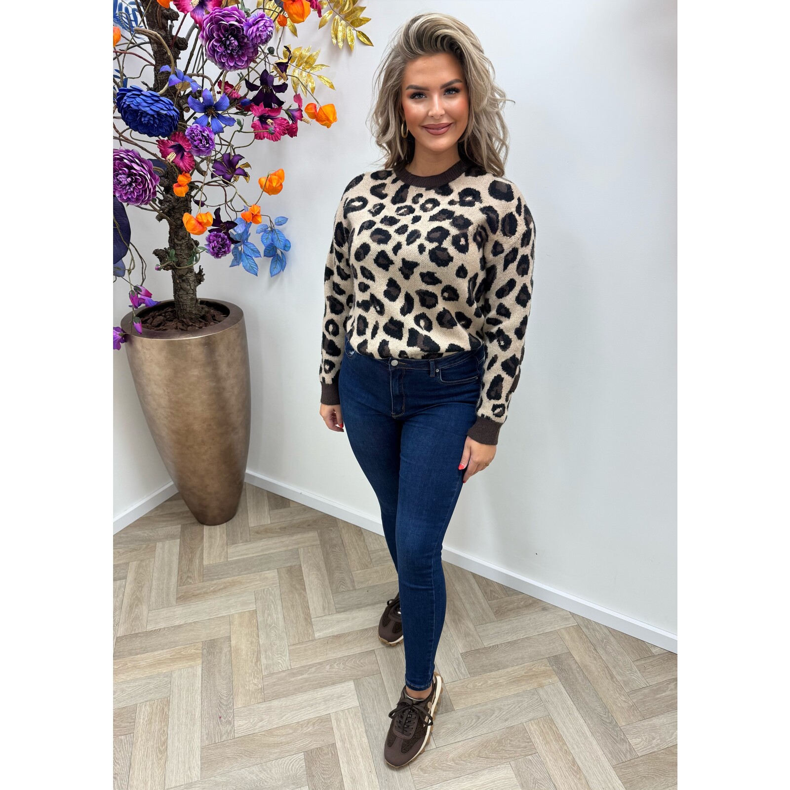Sweater New York Leopard AM702 Choco