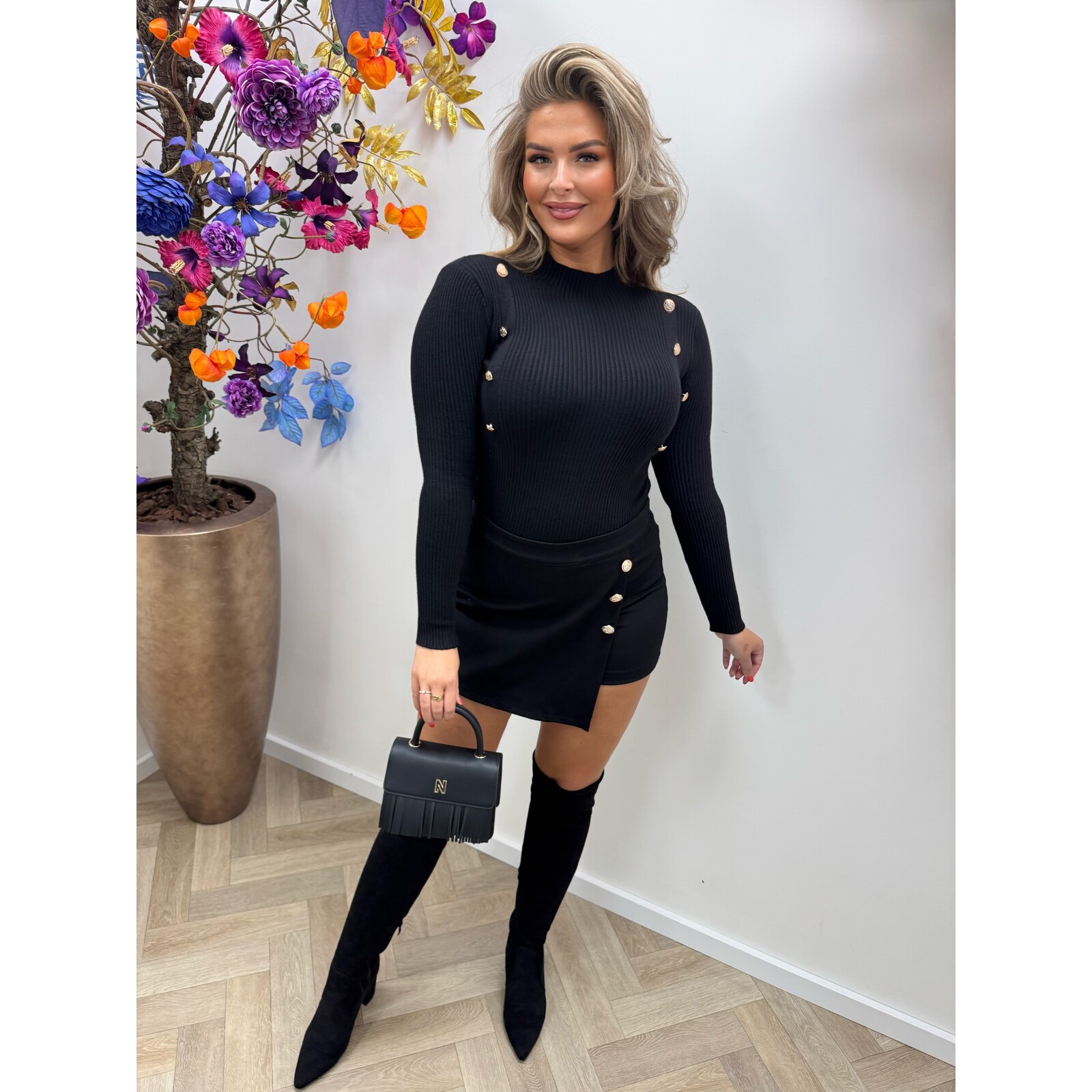 Top Classic Button T-2060 Black