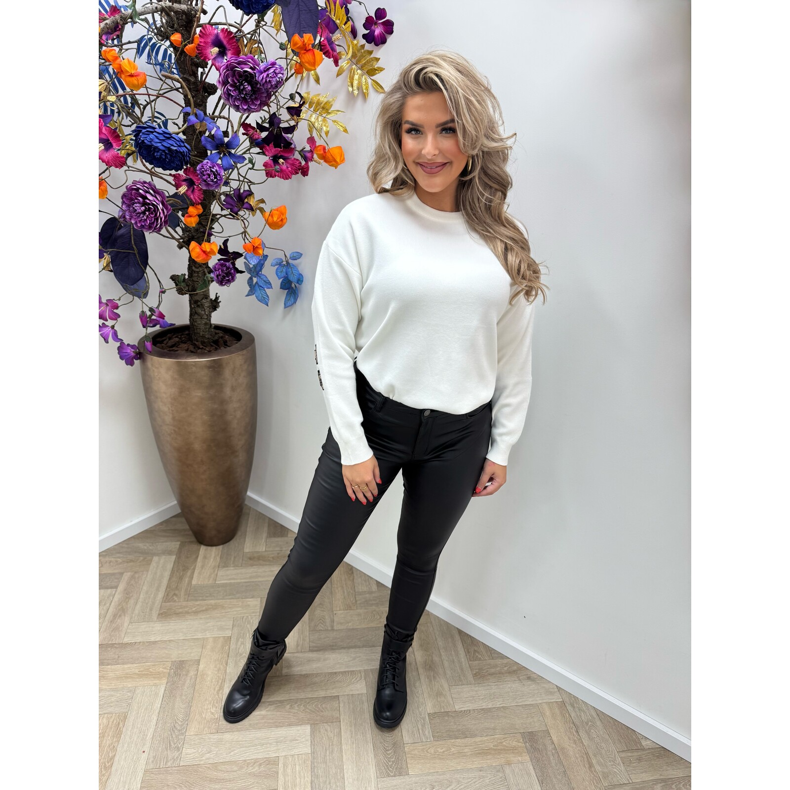 Trui Leopard New  York K5795 White