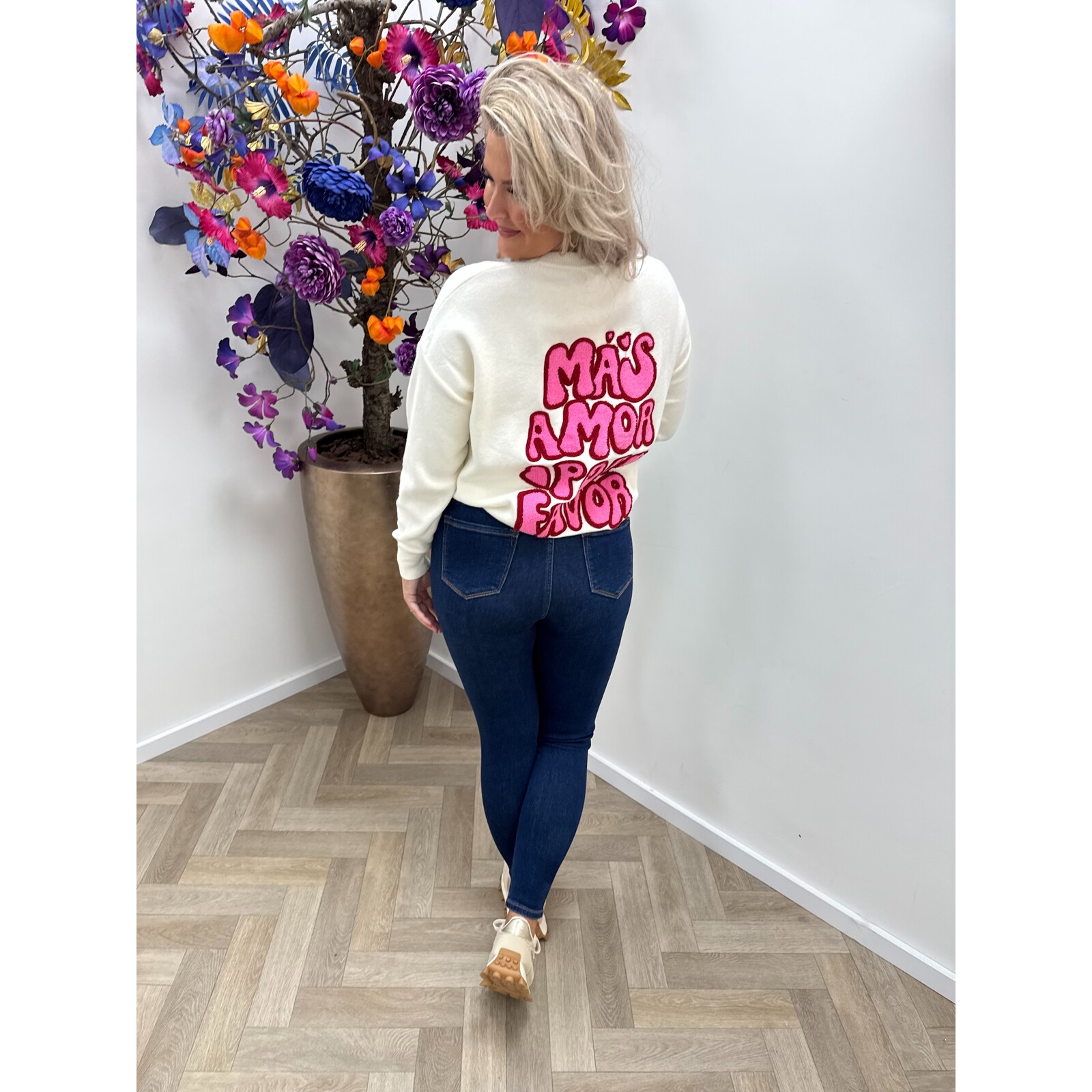 Trui Amor Pink M937 Off White