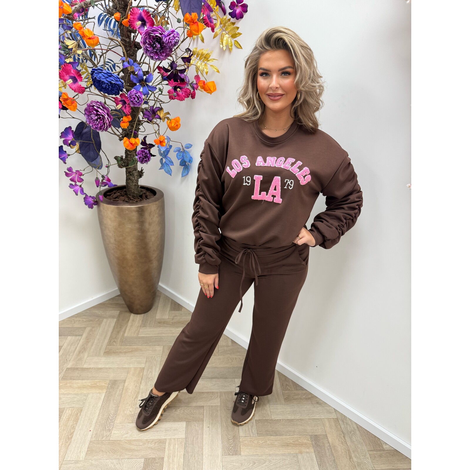 2 Delige Set LA Smock choco