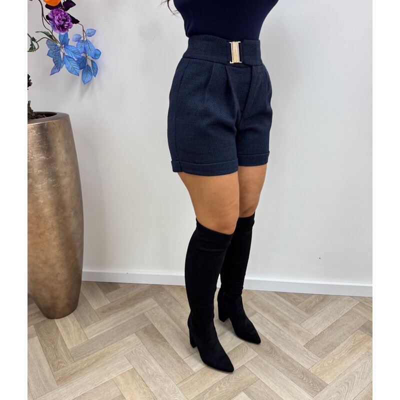 Short Luxury Tweed PC79A Navy