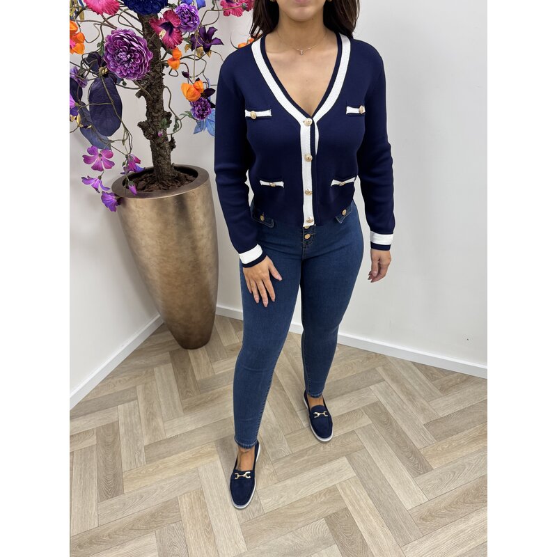 Cardigan Gold Button PM8855 Navy