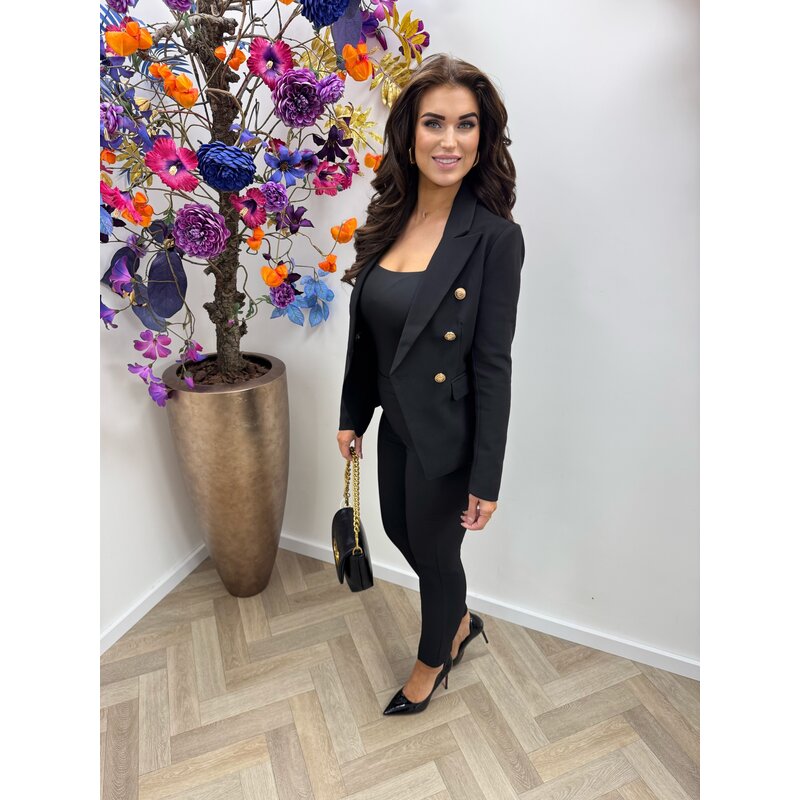 Luxe Blazer Button Lulumary V195 Black PRE ORDER