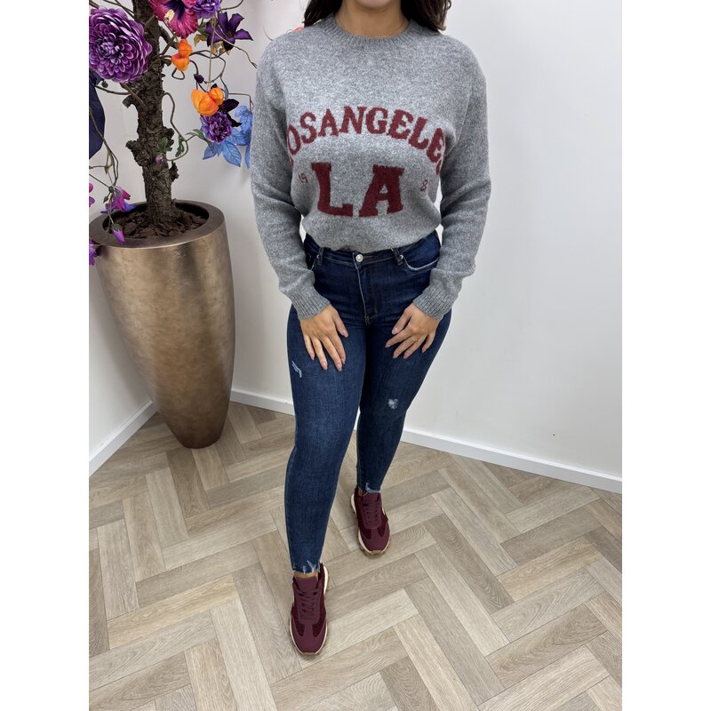 Oversized Trui Los Angeles 8869 Dark grey ( WEB ONLY)
