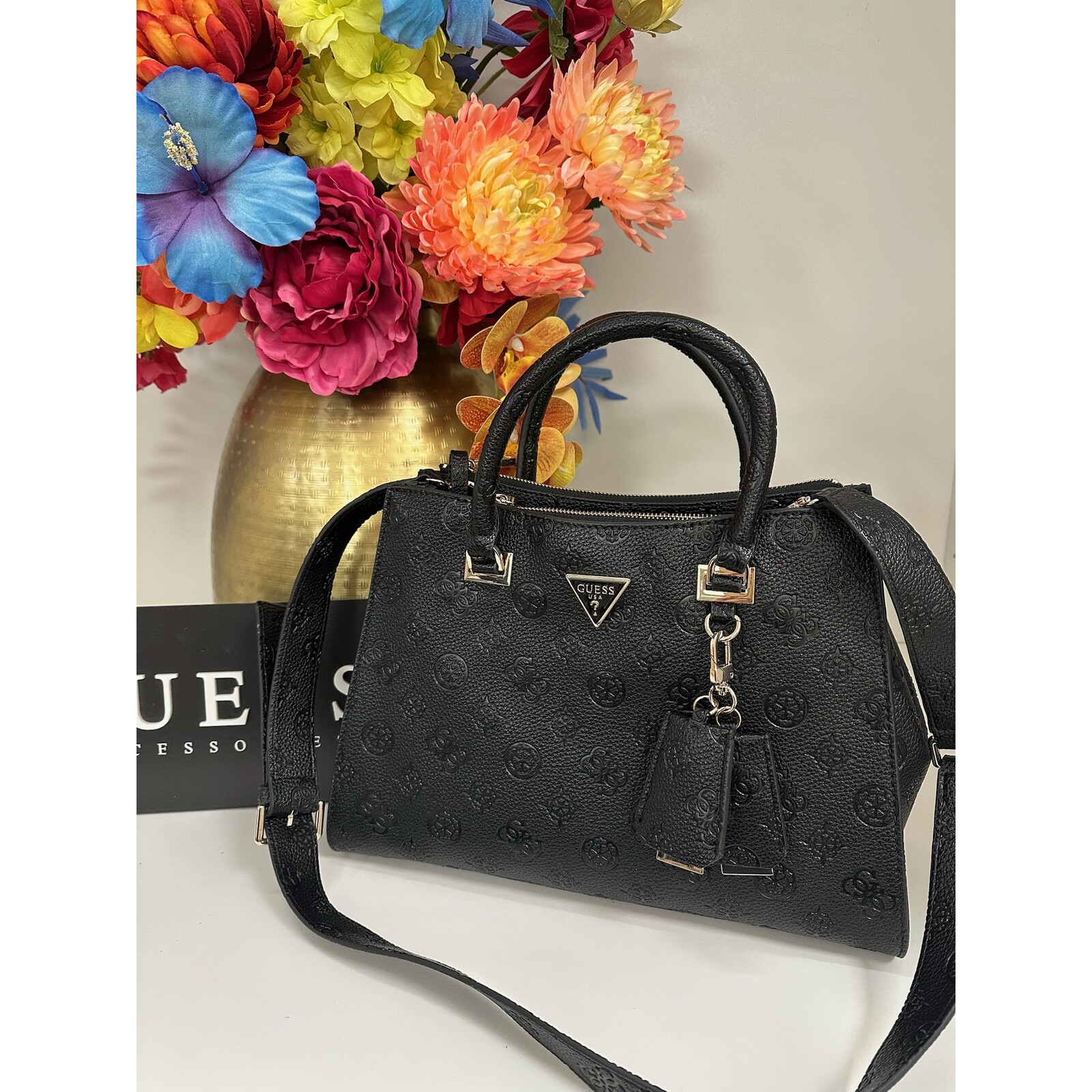 Guess Satchel Bag Cresidia Black Guess 962