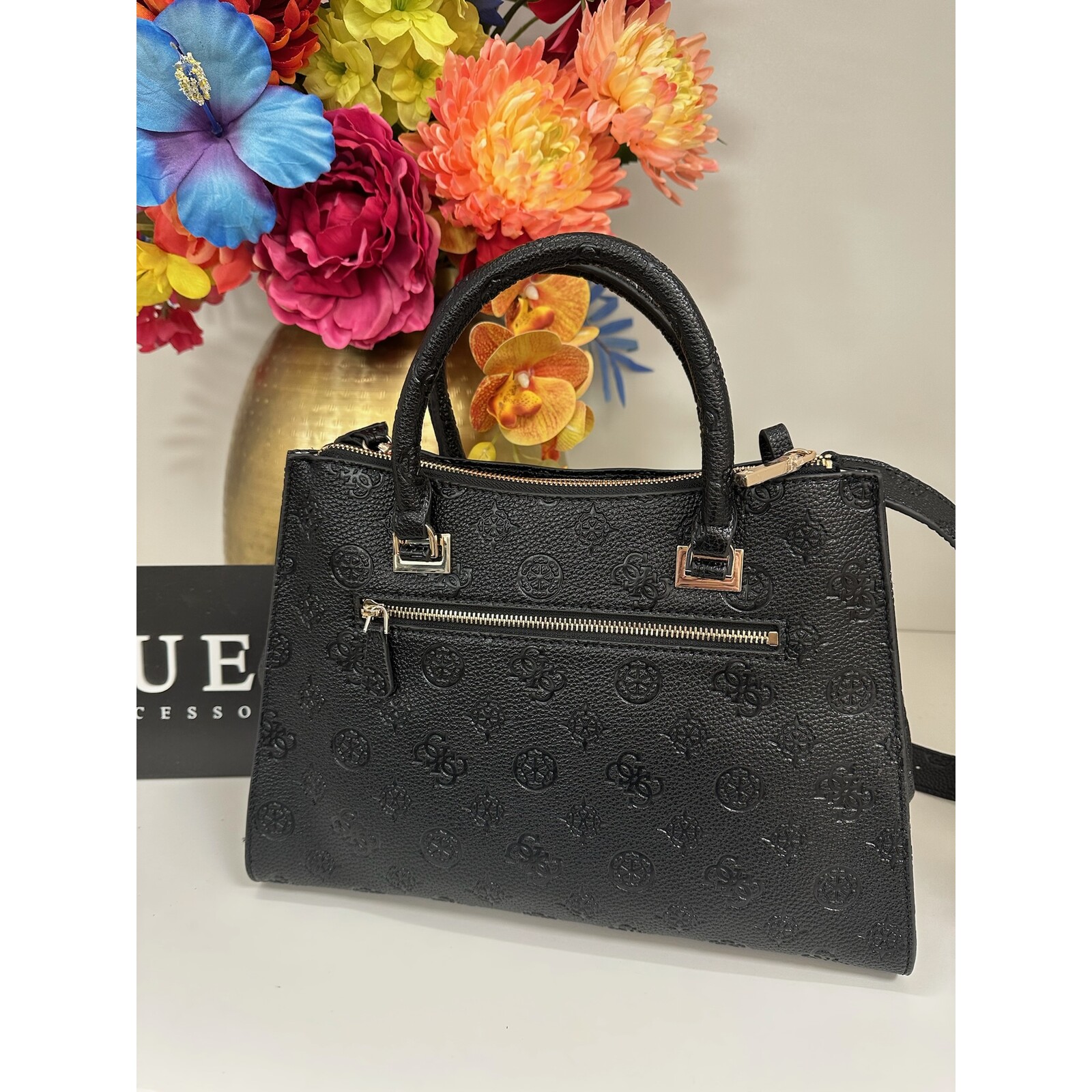 Guess Satchel Bag Cresidia Black Guess 962