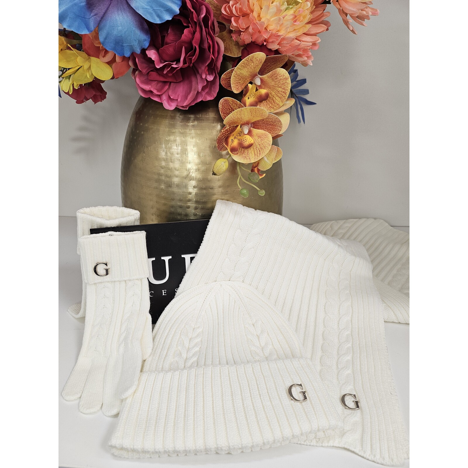 Guess Sjaal Logo Guess Off white 970