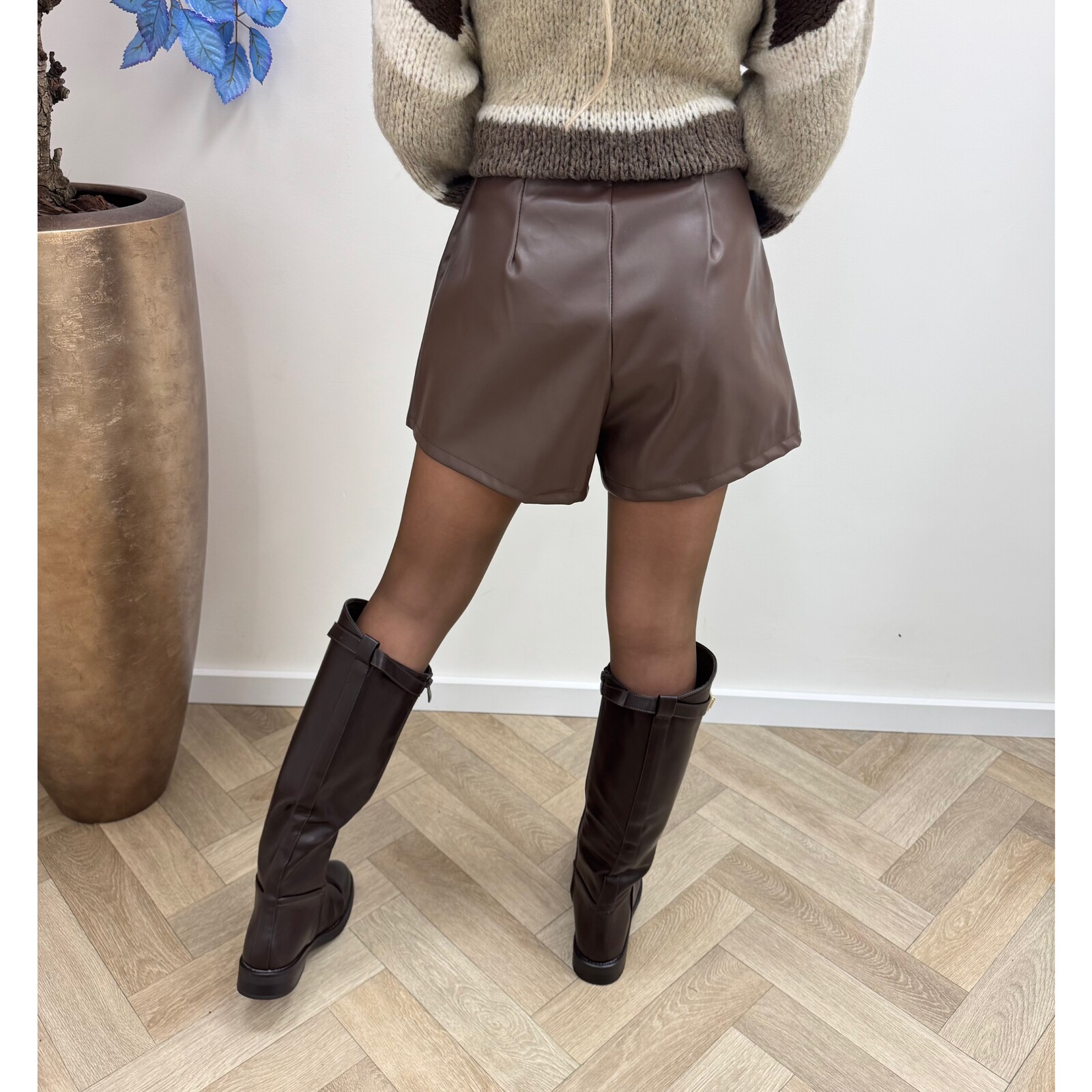 Short Leder Style Choco