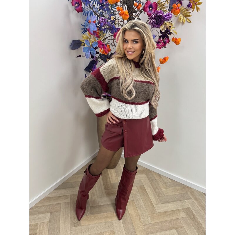 Trui Maya Stripes Bordeaux