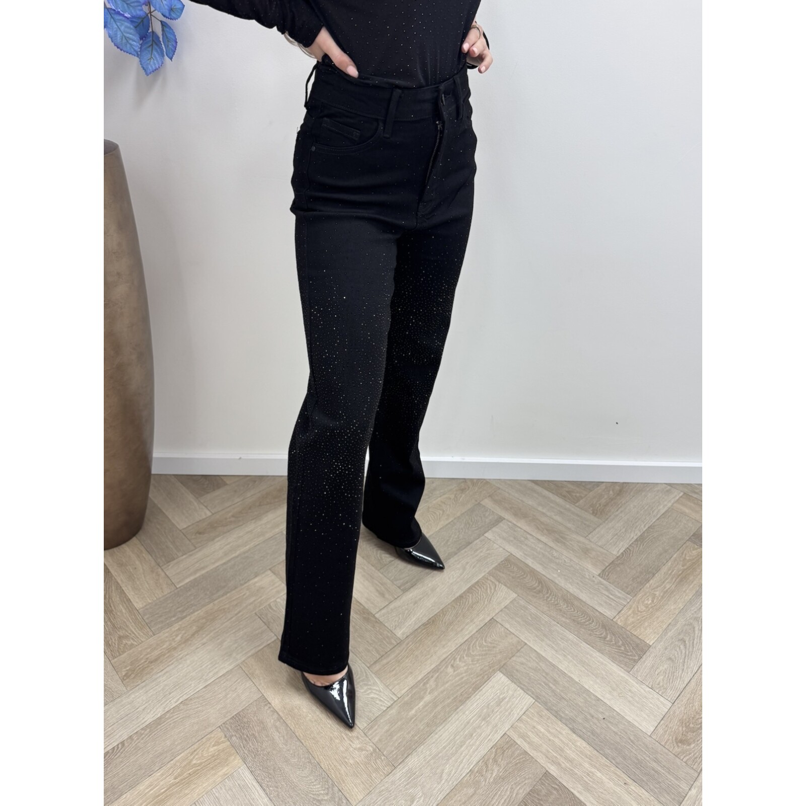 Jeans Folyrose Full Diamonds Black F2039-A