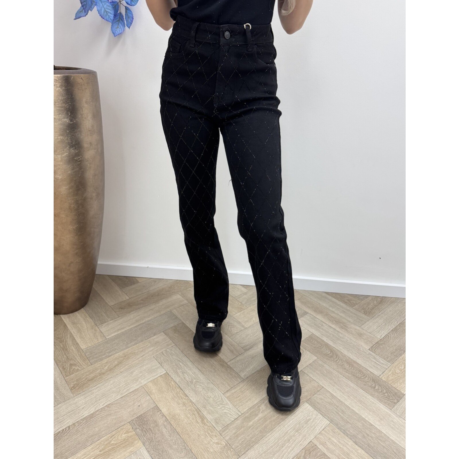Jeans Folyrose Diamonds black Straight F2021