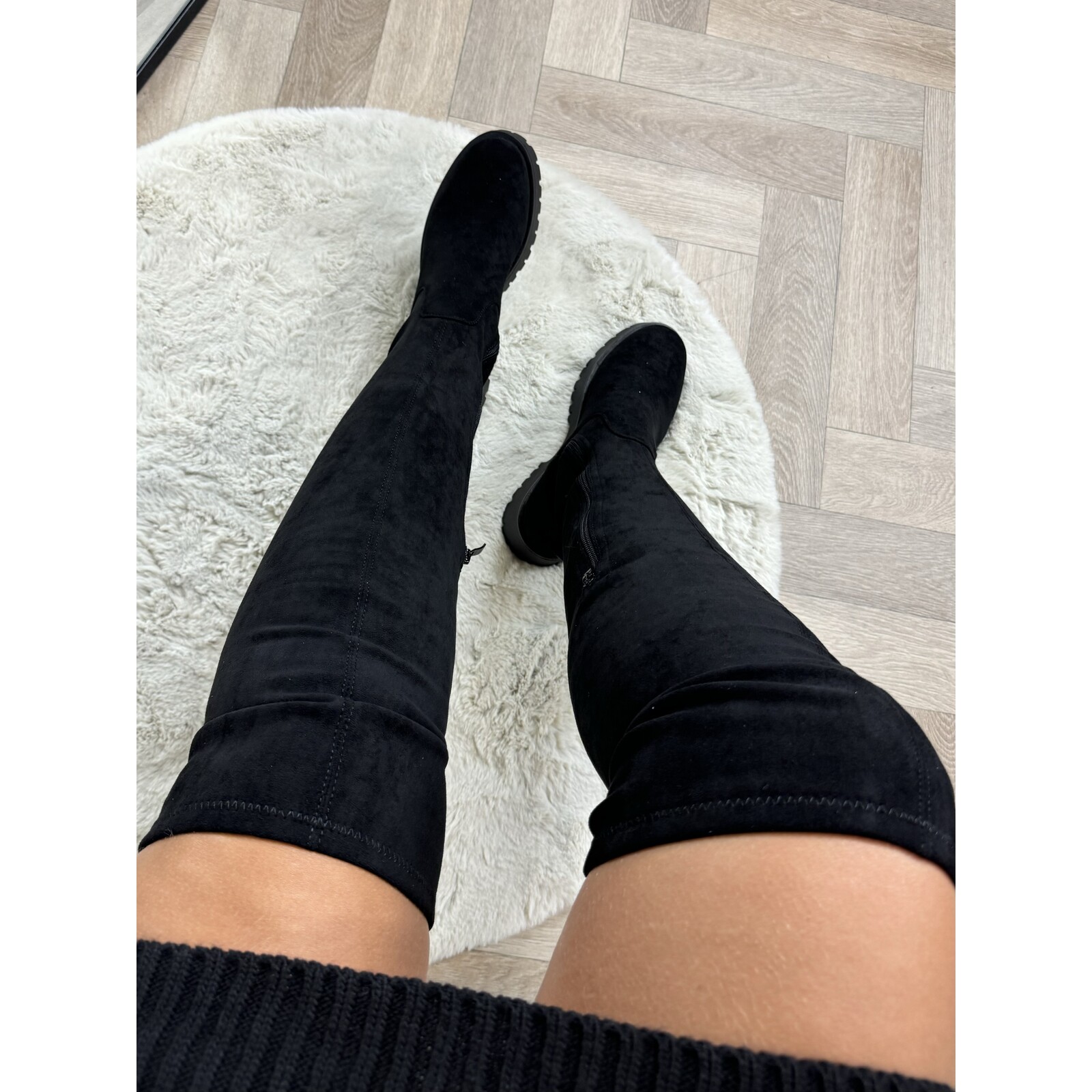 Overknee Boots Macy Suede  Black  DE339S