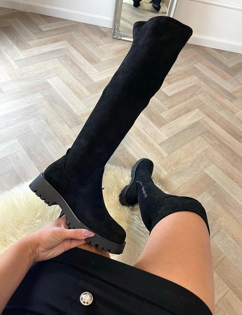 Overknee Boots Macy Suede  Black  DE339S