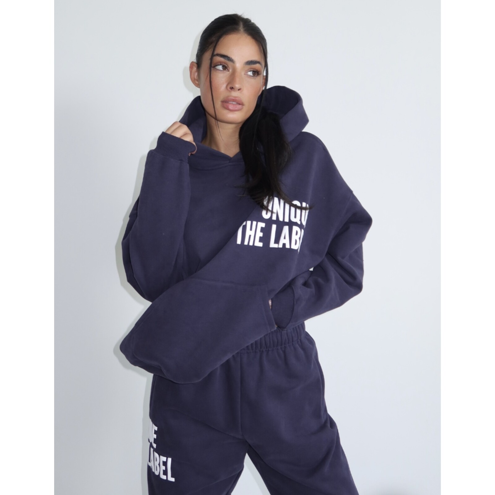 Unique The Label Hoodie Elyana Deep Dark Navy