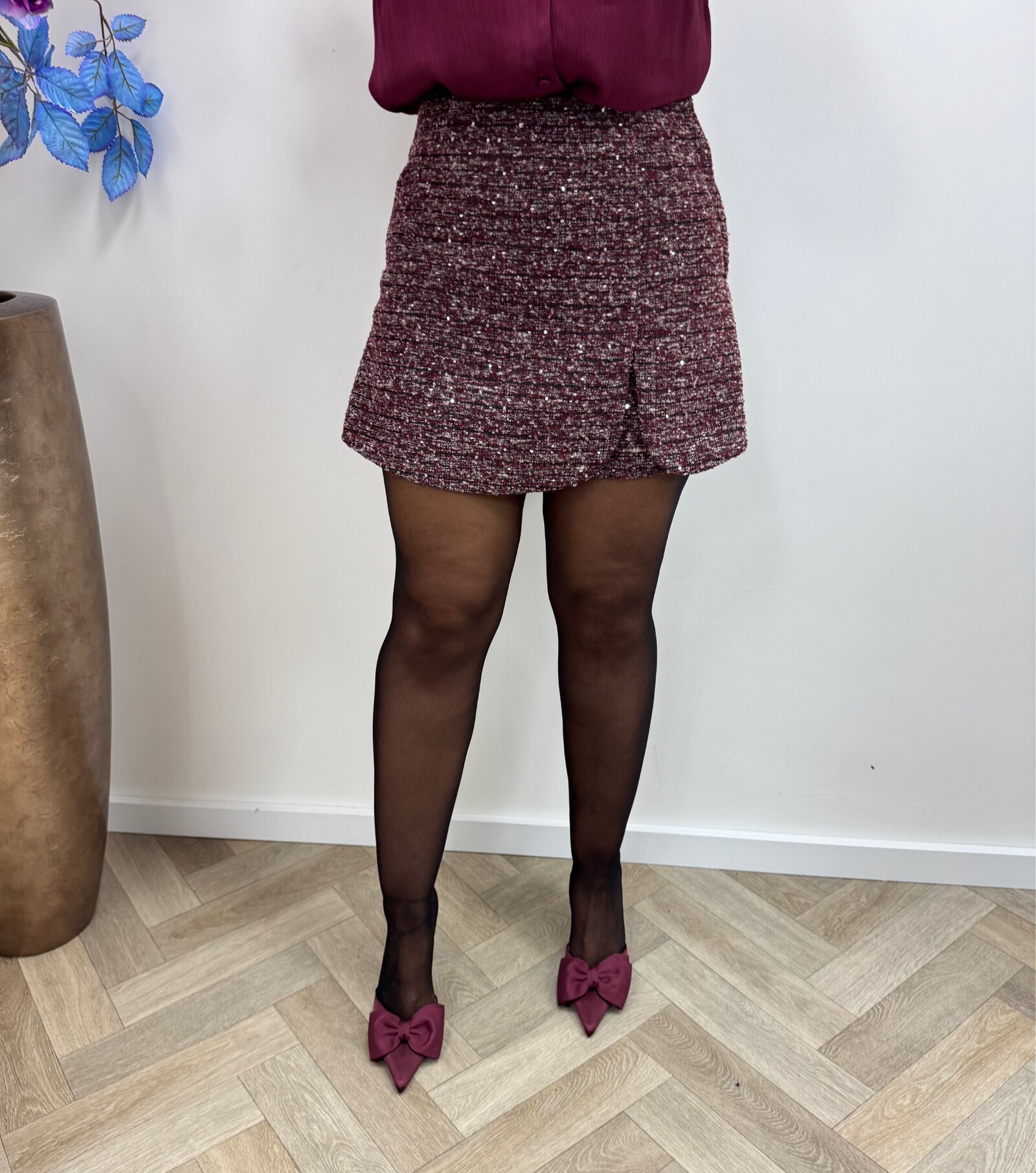 Skort Glam Tweed PC124 Wine