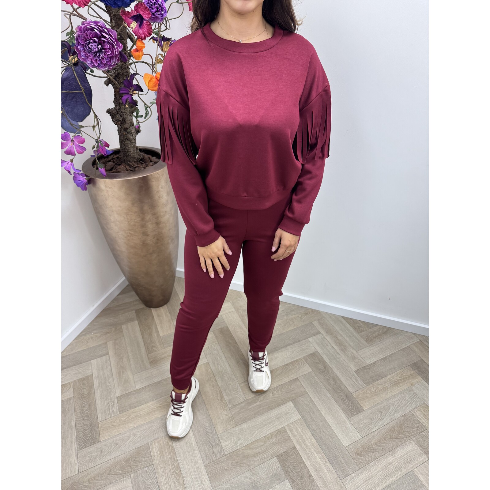 2 delige pak franje Bordeaux