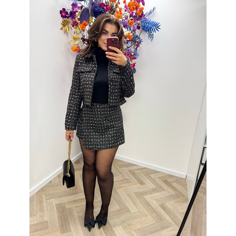 Blazer Tweed Gold Lurex V346 Black