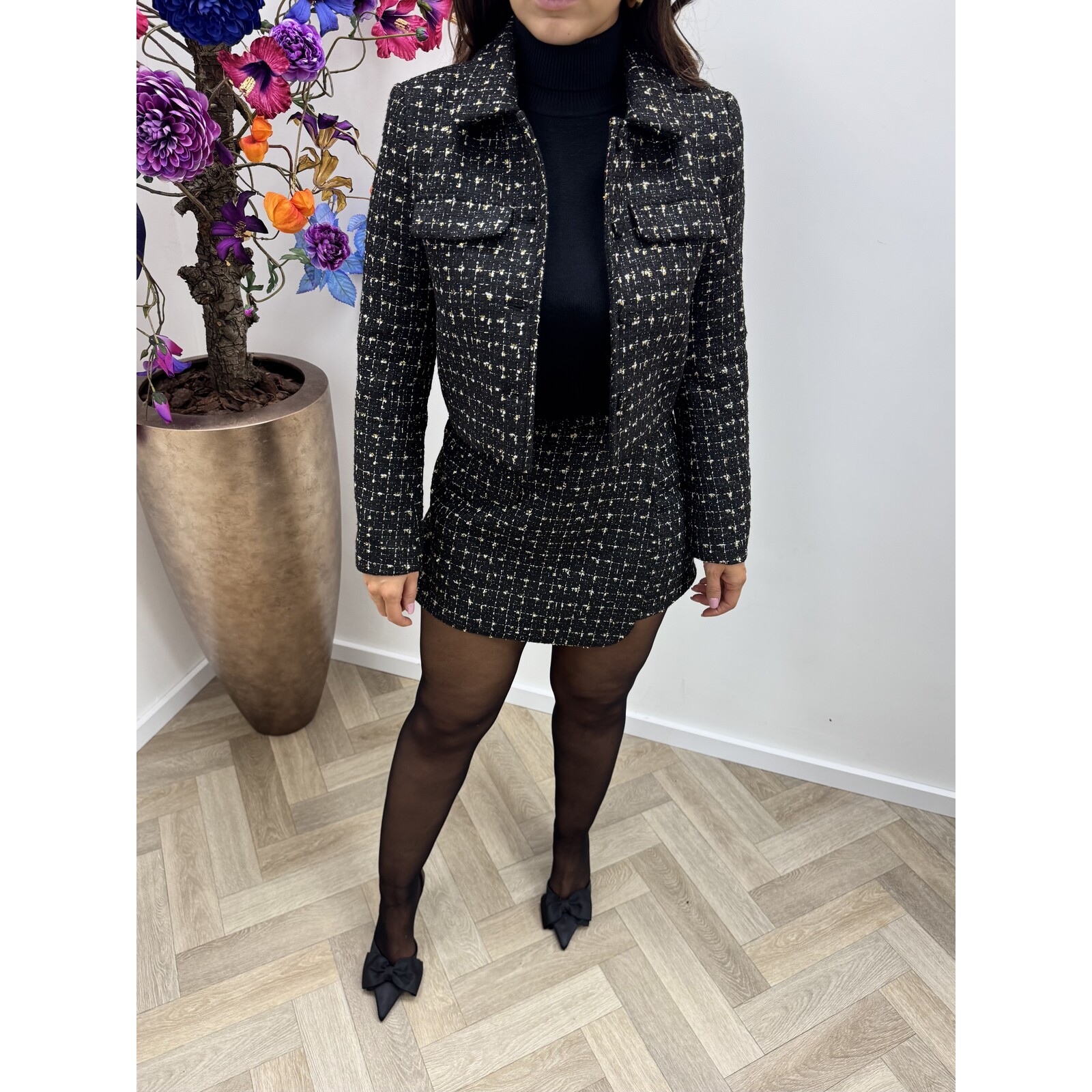 Blazer Tweed Gold Lurex V346 Black