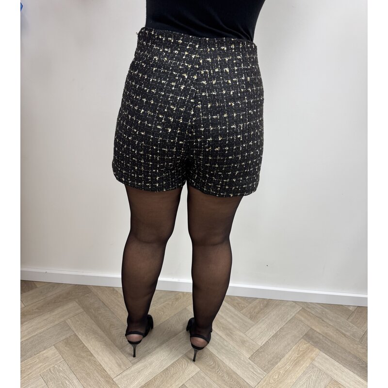 Skort Gold Lurex Tweed PC125 black
