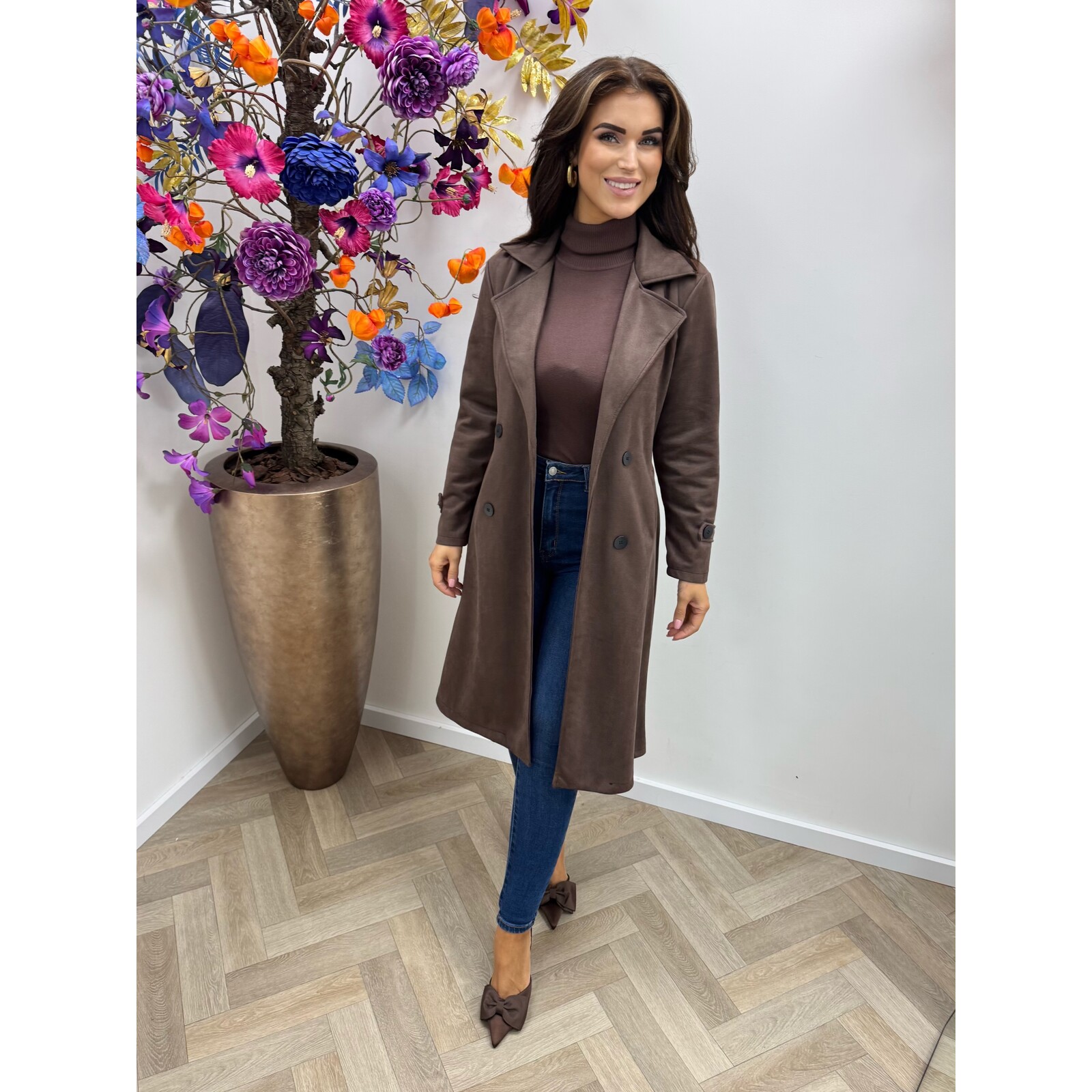 Long Jacket Suede Choco