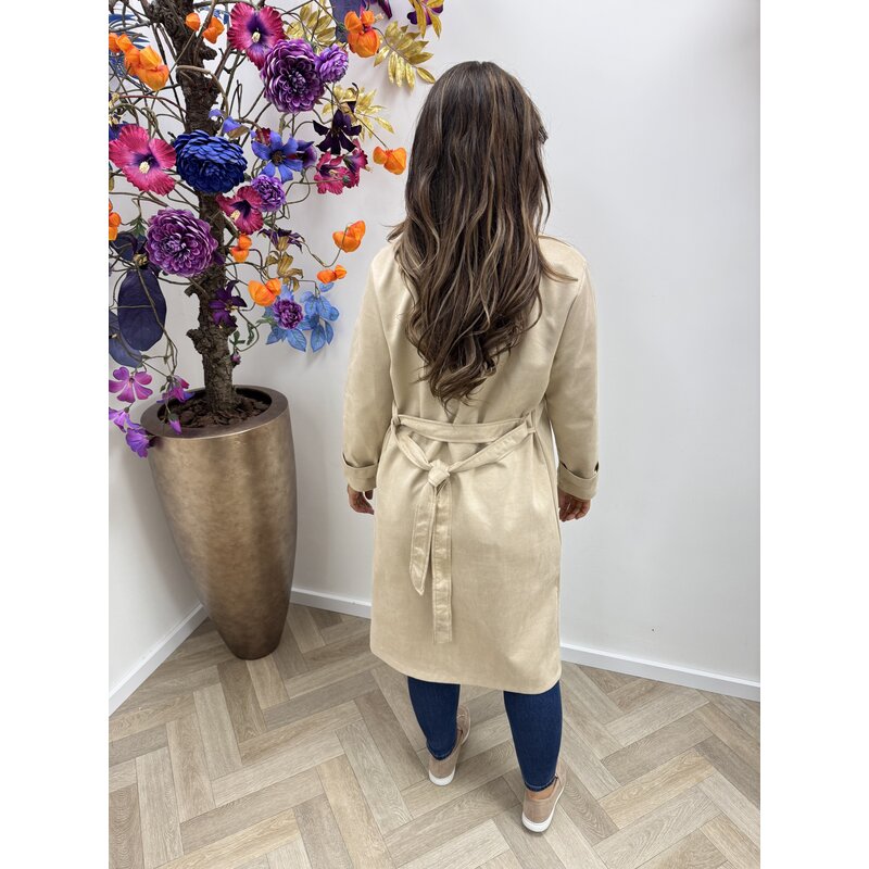 Long Jacket Suede Beige