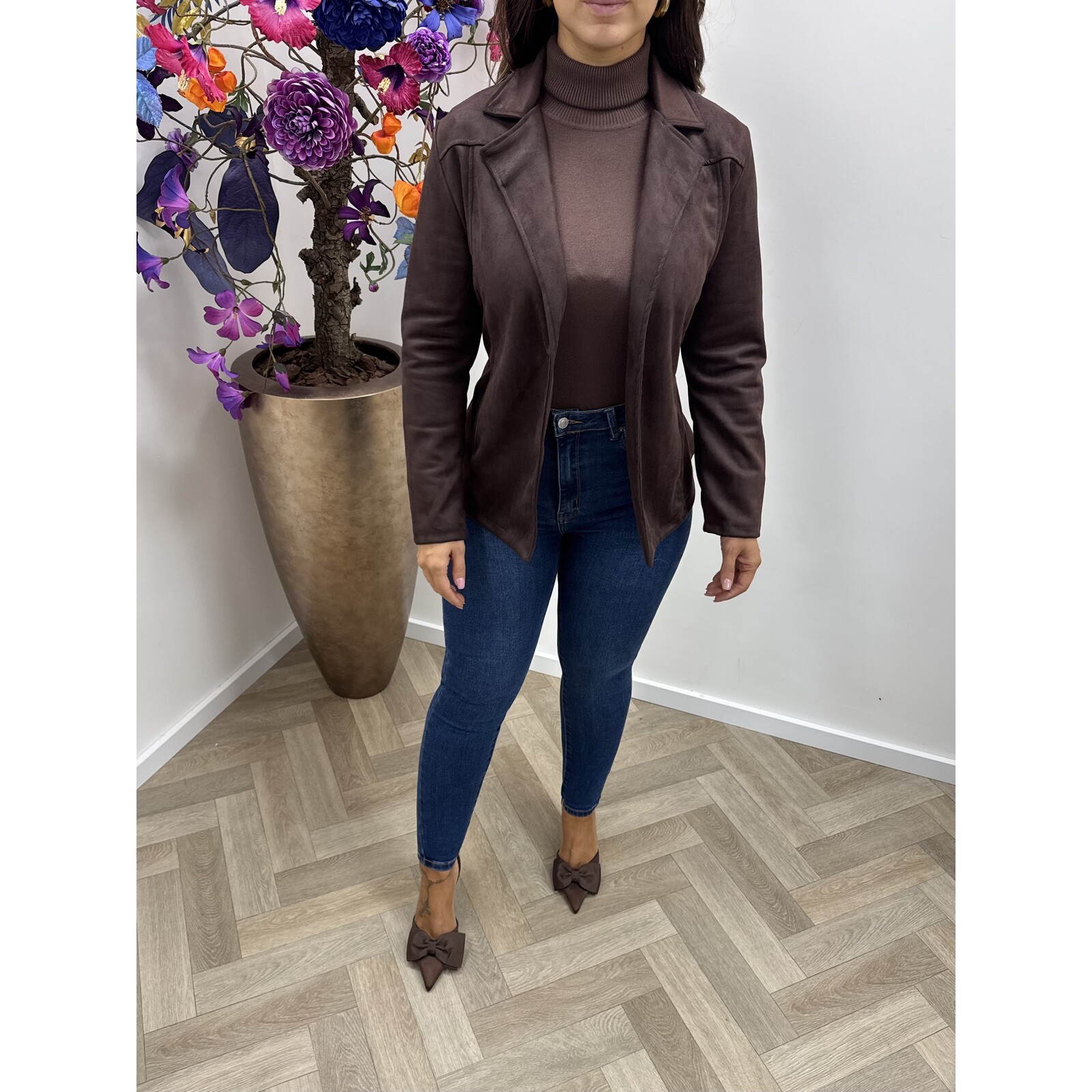 Short Jacket Suede Choco