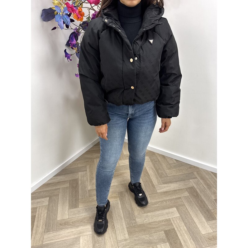4G Boxy Puffer Jacket Guess Black 912