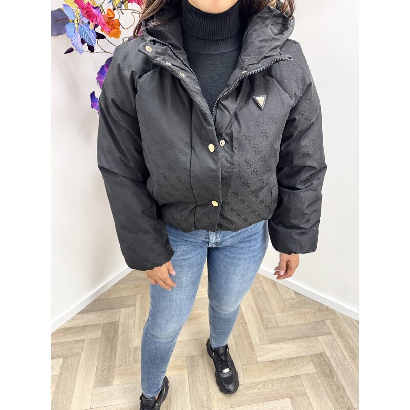 4G Boxy Puffer Jacket Guess Black 912