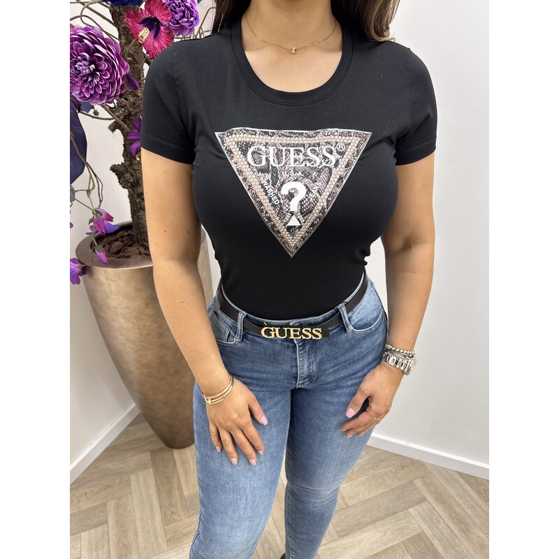 T-Shirt Triangle Python Black Guess 895