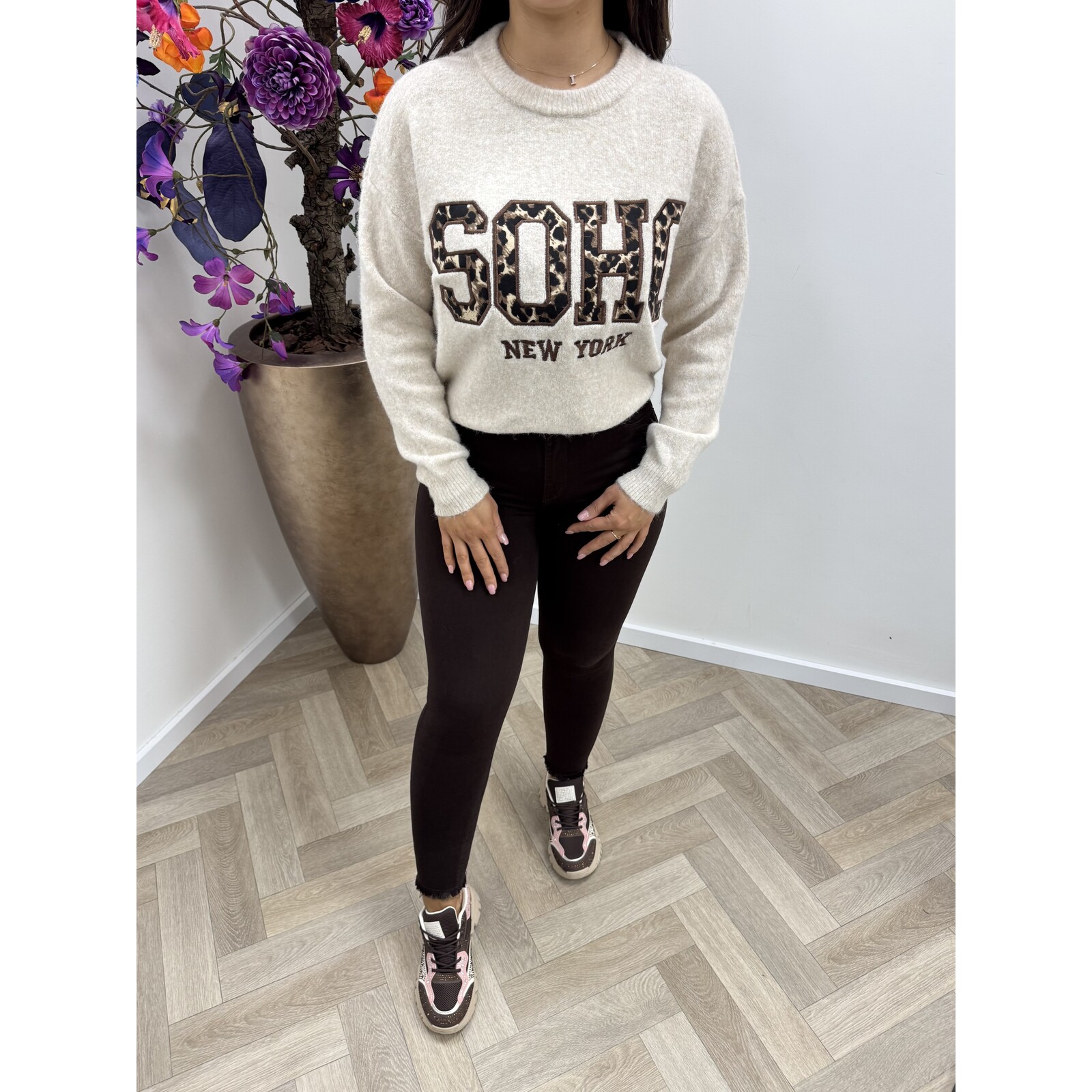 Trui Soho Leopard beige AM741