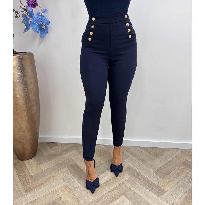 Luxe pants Button Navy P104