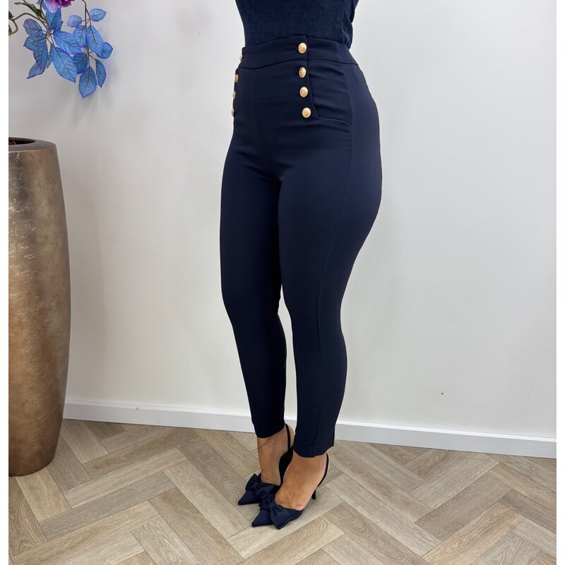 Luxe pants Button Navy P104