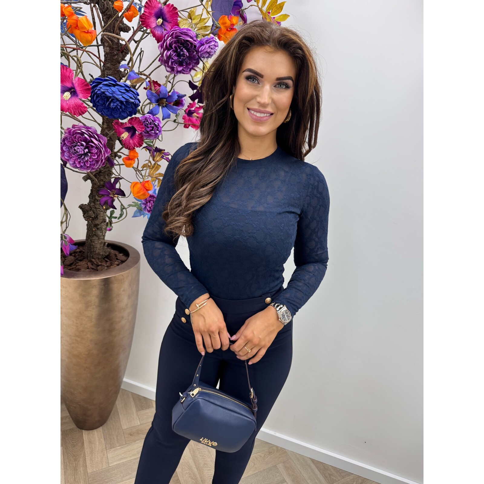 Lace top lizzy Navy HS9767