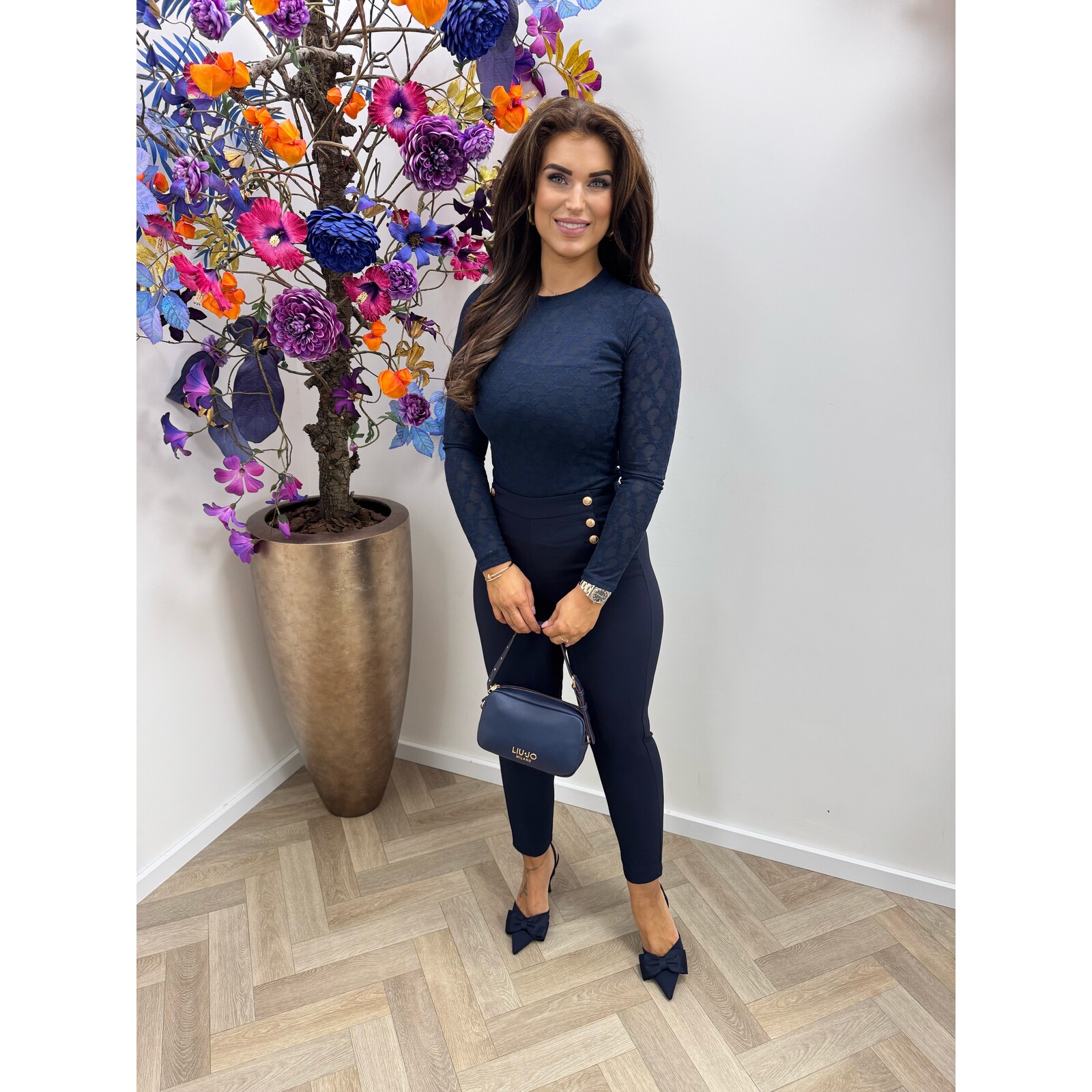 Lace top lizzy Navy HS9767