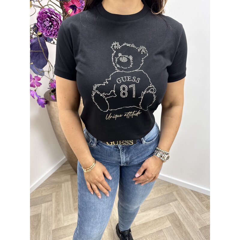T-shirt Unique Attitude Black Guess 909