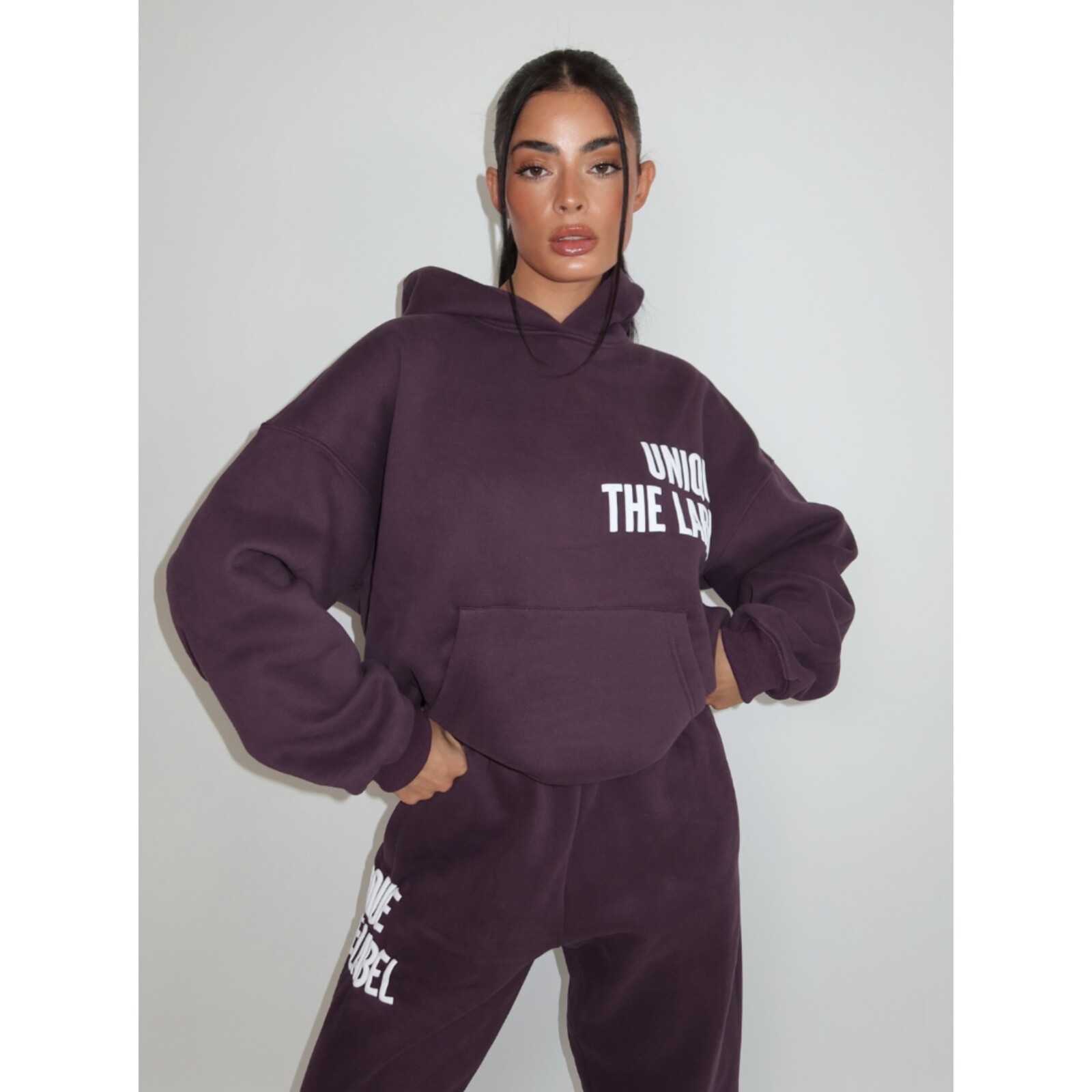 Unique The Label Hoodie Elyana Deep Berry
