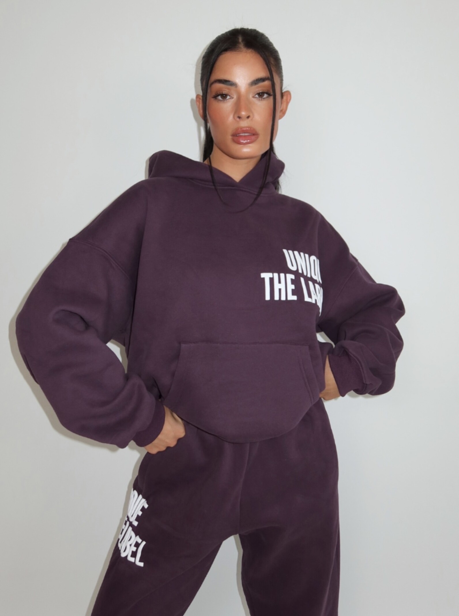Unique The Label Hoodie Elyana Deep Berry