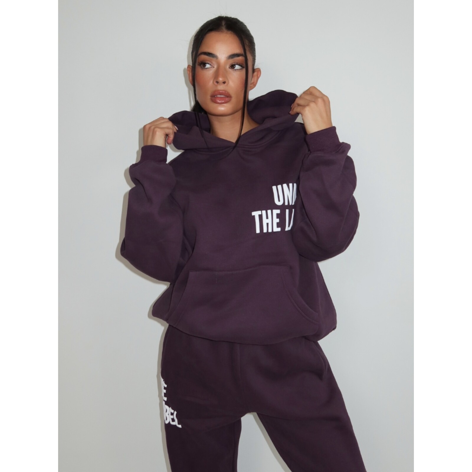 Unique The Label Hoodie Elyana Deep Berry