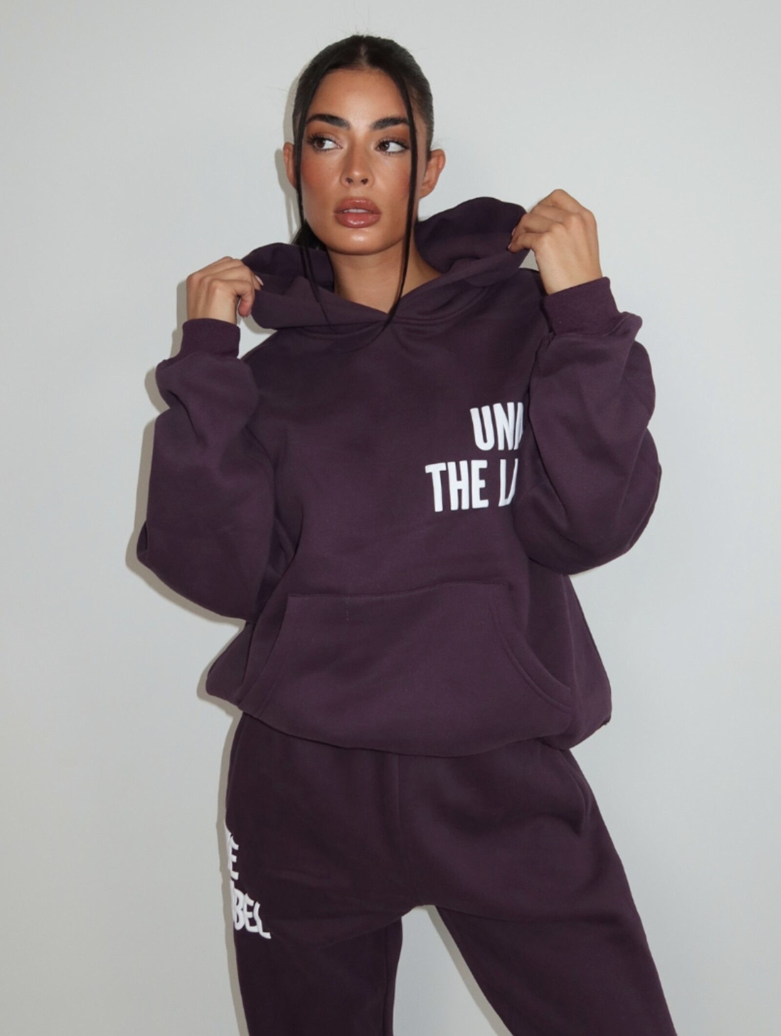 Unique The Label Hoodie Elyana Deep Berry