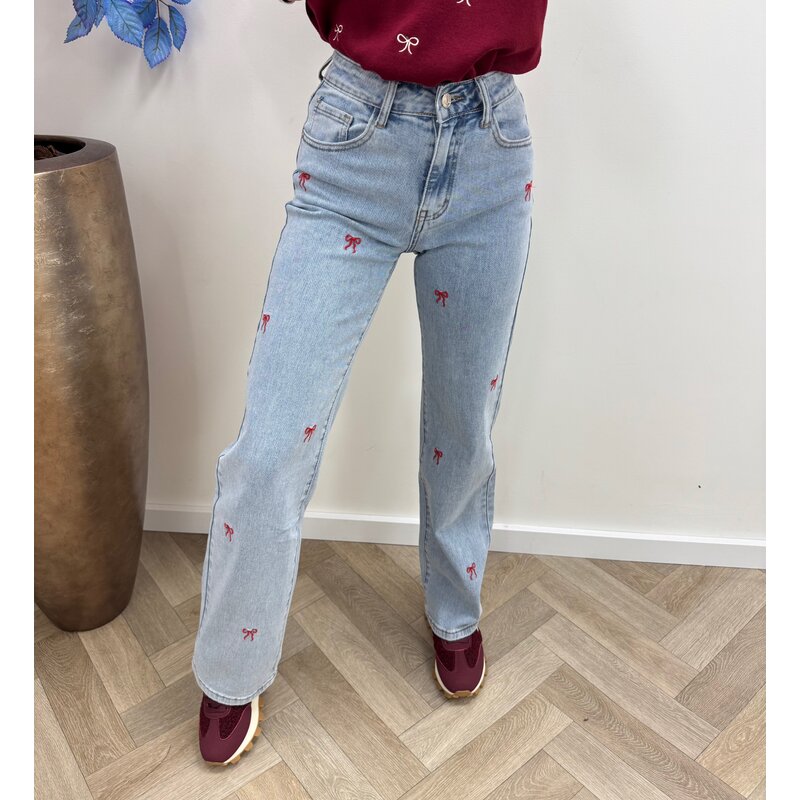 Jeans Red Bow Folyrose   Blue M7257K