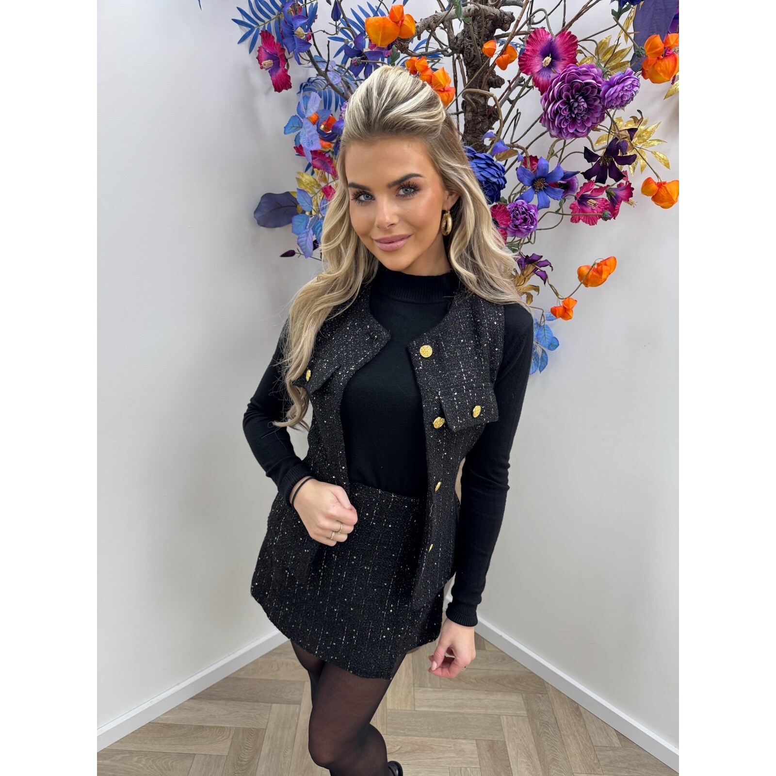 Gilet Rosie Lurex Black CY5219