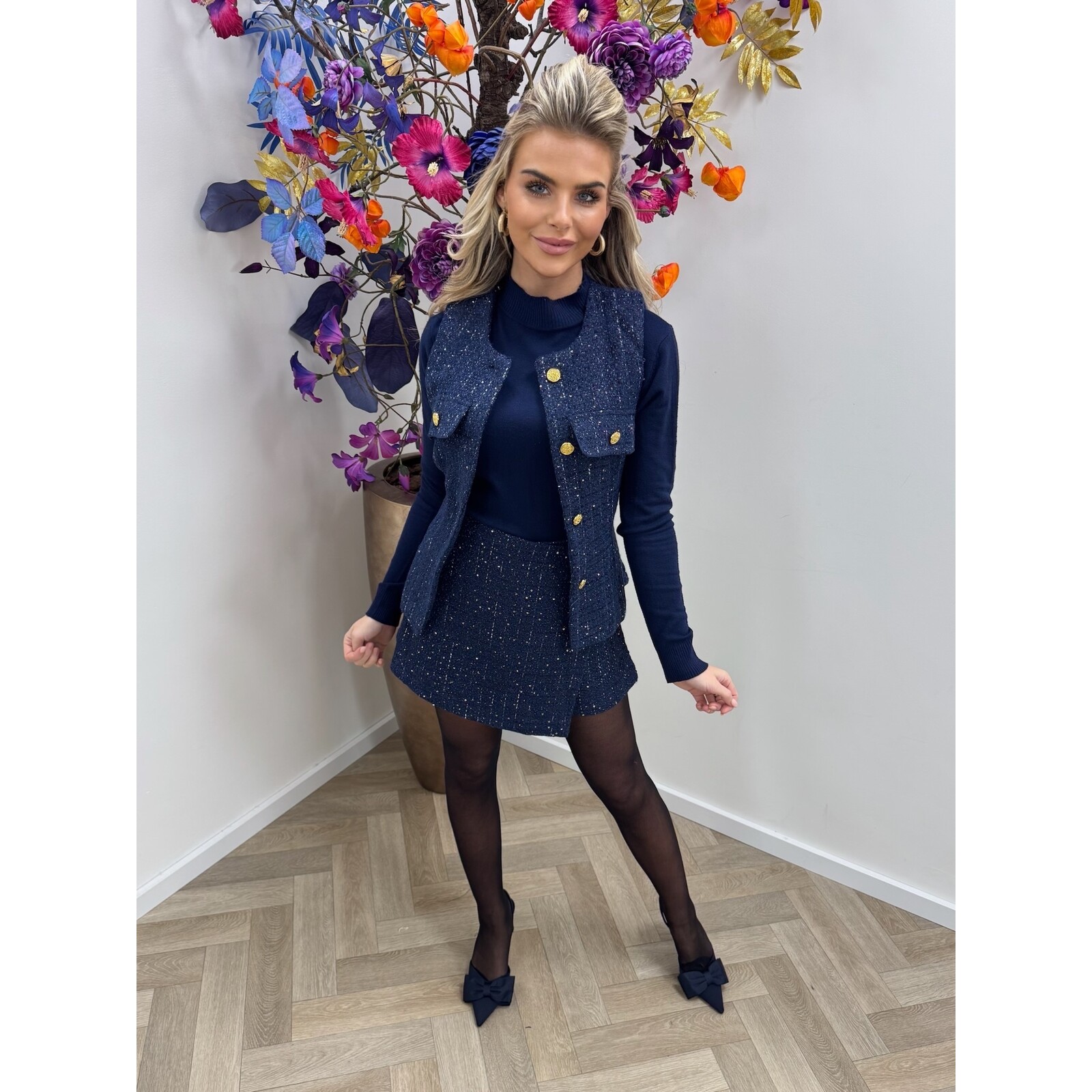Gilet Rosie Lurex  Navy CY5219