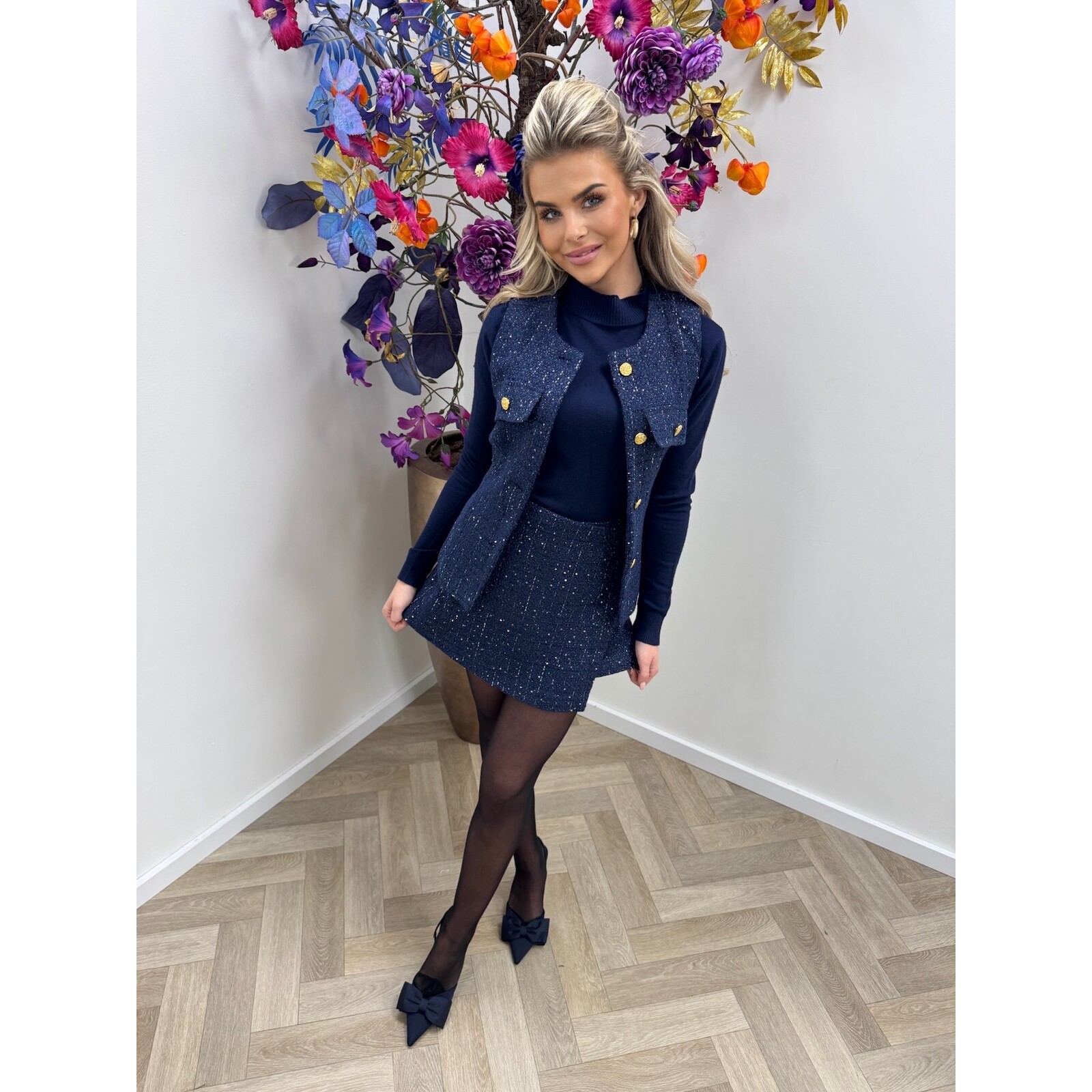 Gilet Rosie Lurex  Navy CY5219