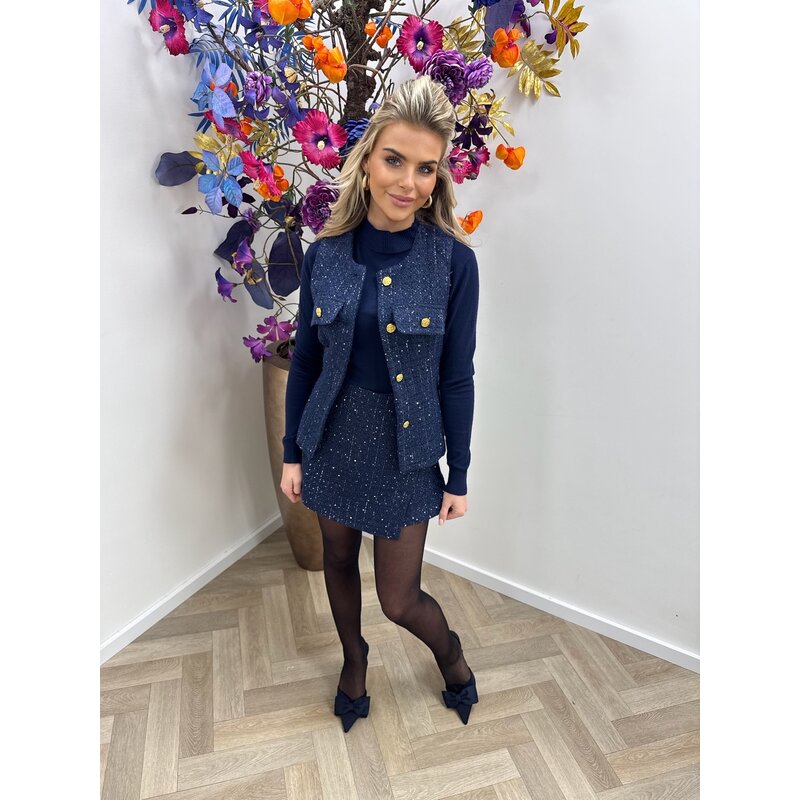 Gilet Rosie Lurex  Navy CY5219