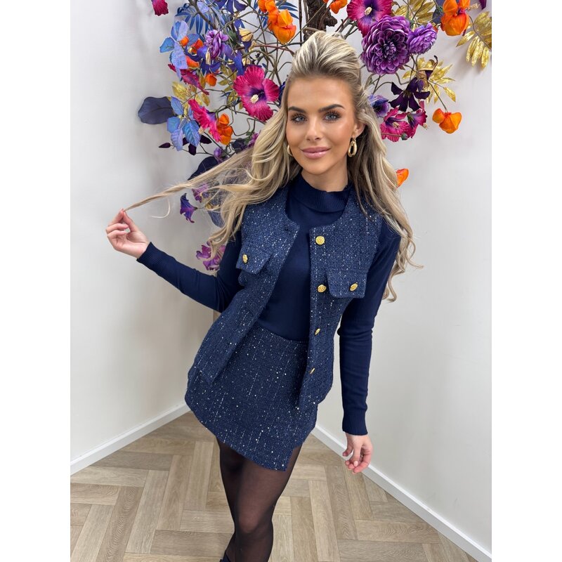 Gilet Rosie Lurex  Navy CY5219