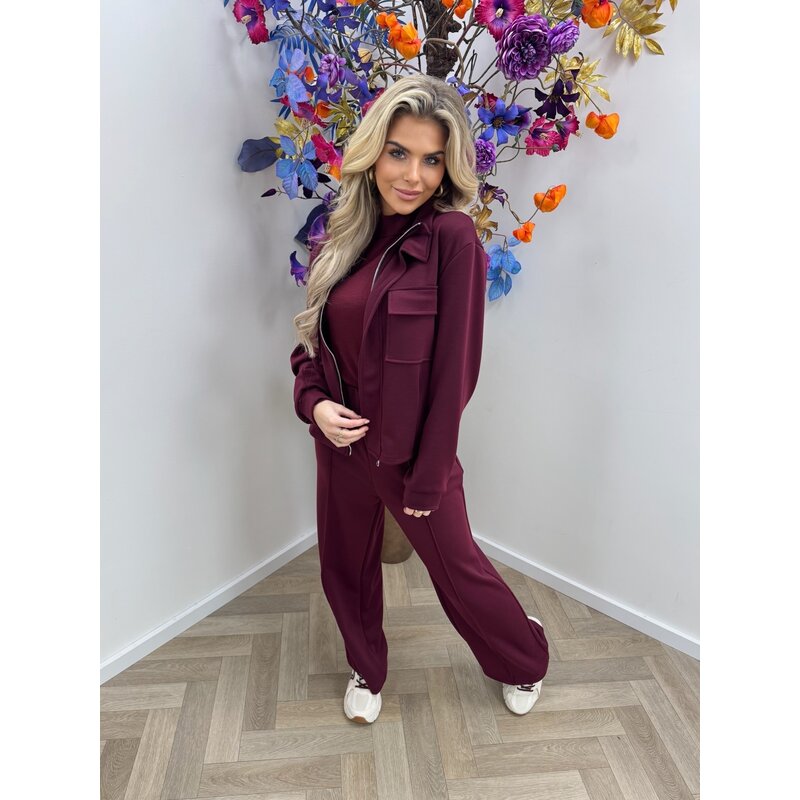 2 Delige Franny Style  Bordeaux