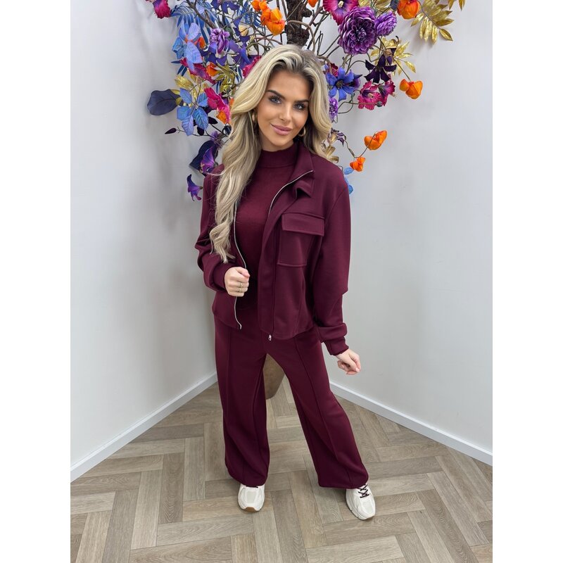 2 Delige Franny Style  Bordeaux