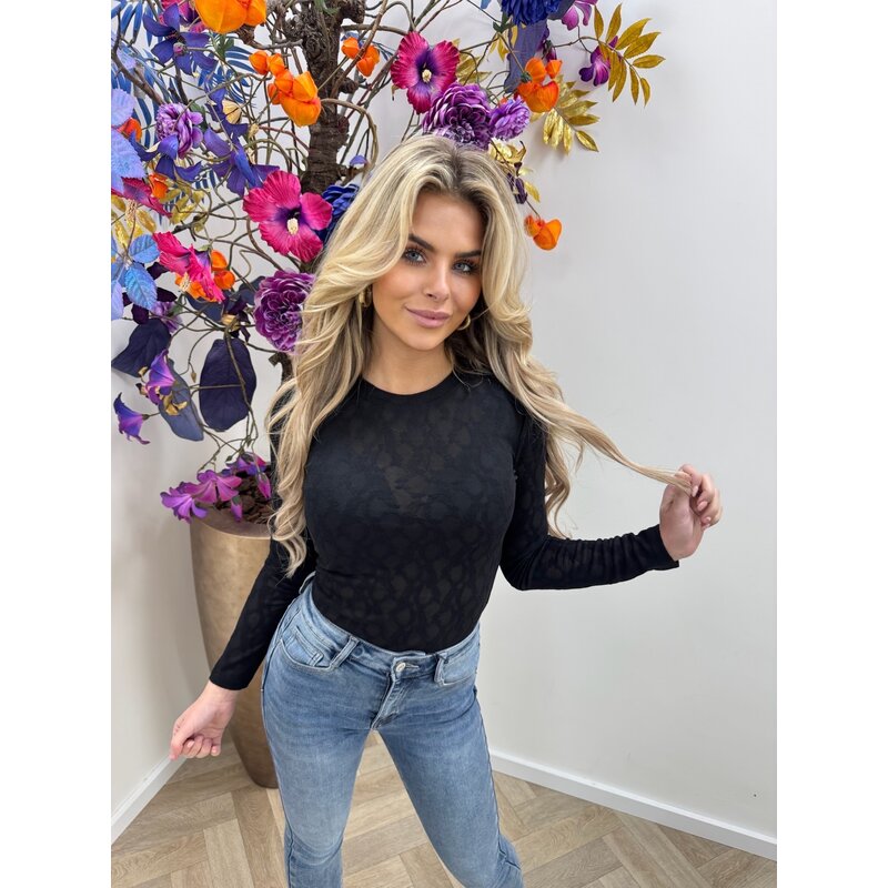 Lace Top By Swan  Black HS9767