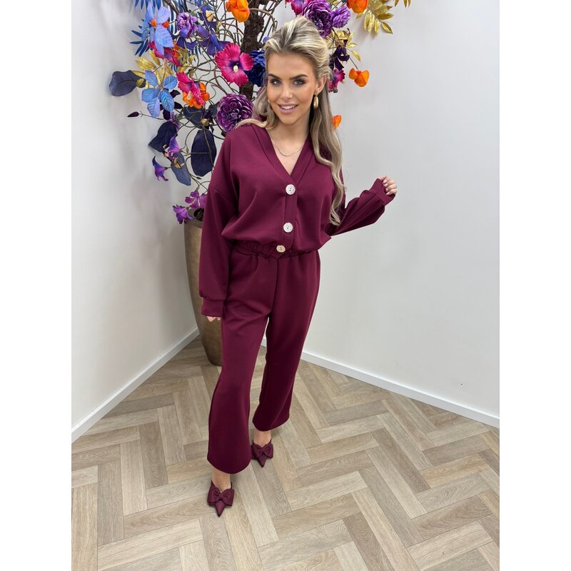 2 Delige Set Shanna Button  Bordeaux